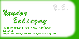 nandor beliczay business card